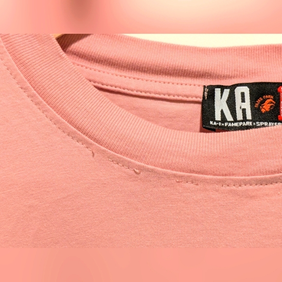 2023 KA-1 x Sprayground L Unisex Pink Shark Face Cotton Tee - Picture 8 of 8